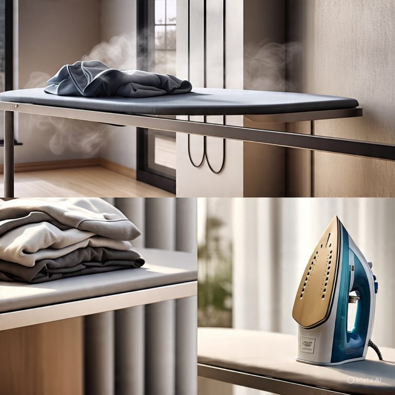 Ironing table in a modern room setting